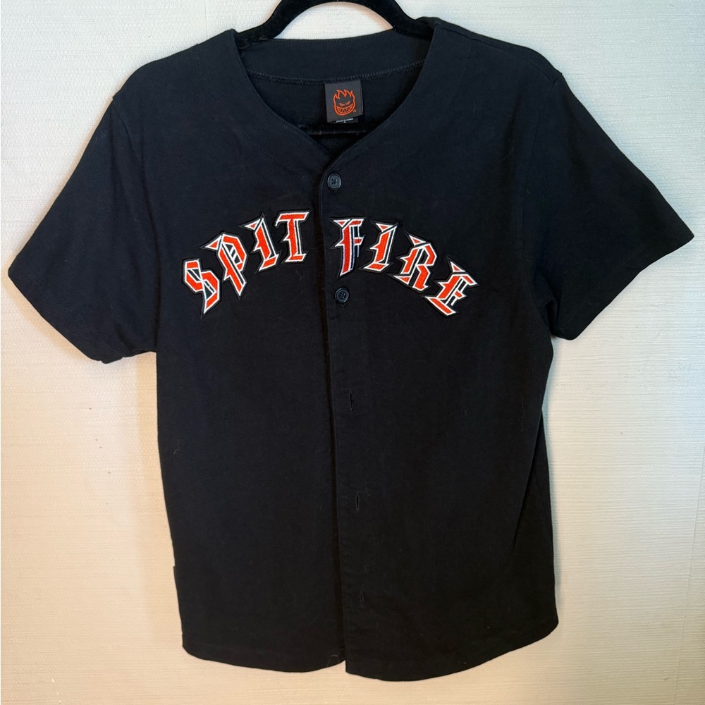 Spitfire - Black  - Short Sleeve button up Tee